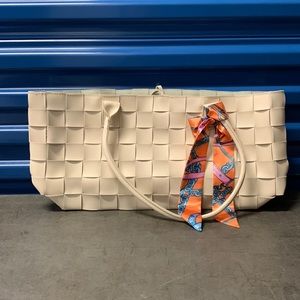 Steve Madden Ivory Leather Tote